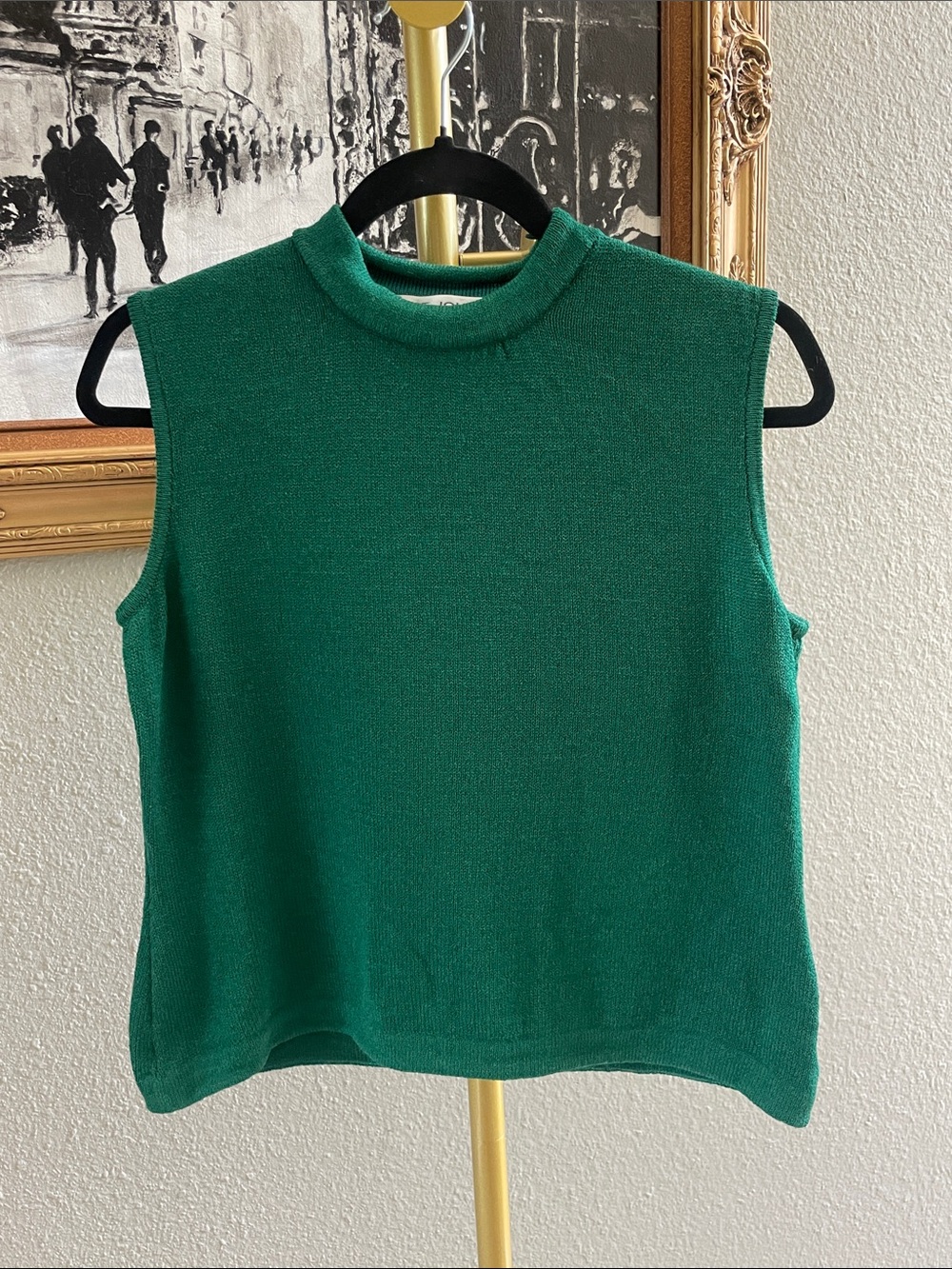 St. John Sleeveless Knit Tank in Emerald
